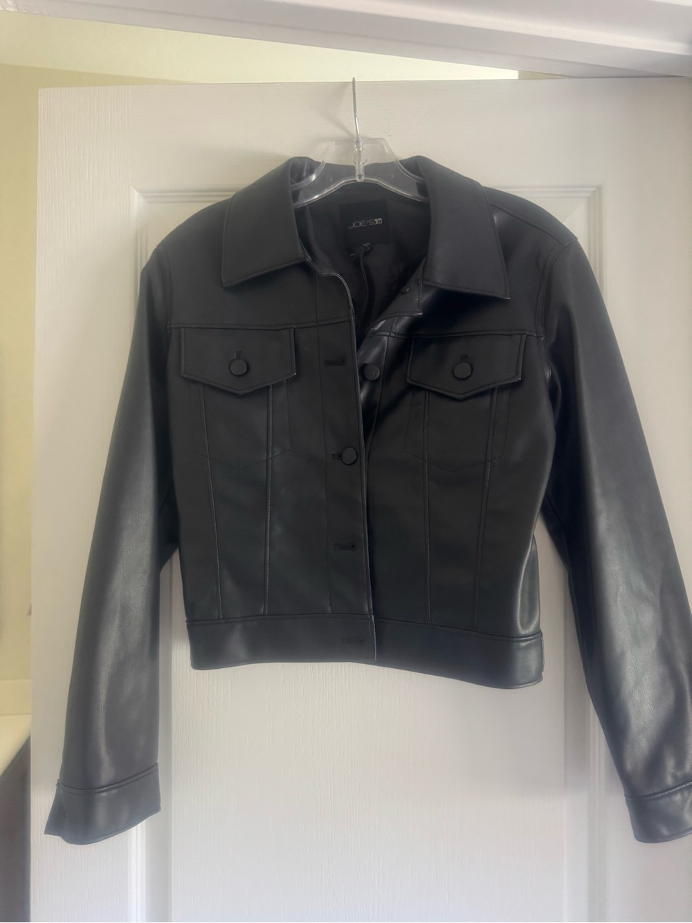 Joe's Jeans Black Faux Leather Cropped Jacket